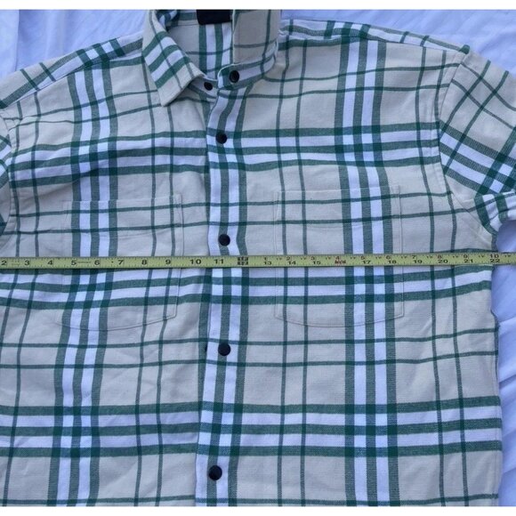 Vintage Surf Club Flannel Men’s Long Sleeve Green Cream PARI Shirt Sz XS NWT - Picture 4 of 16
